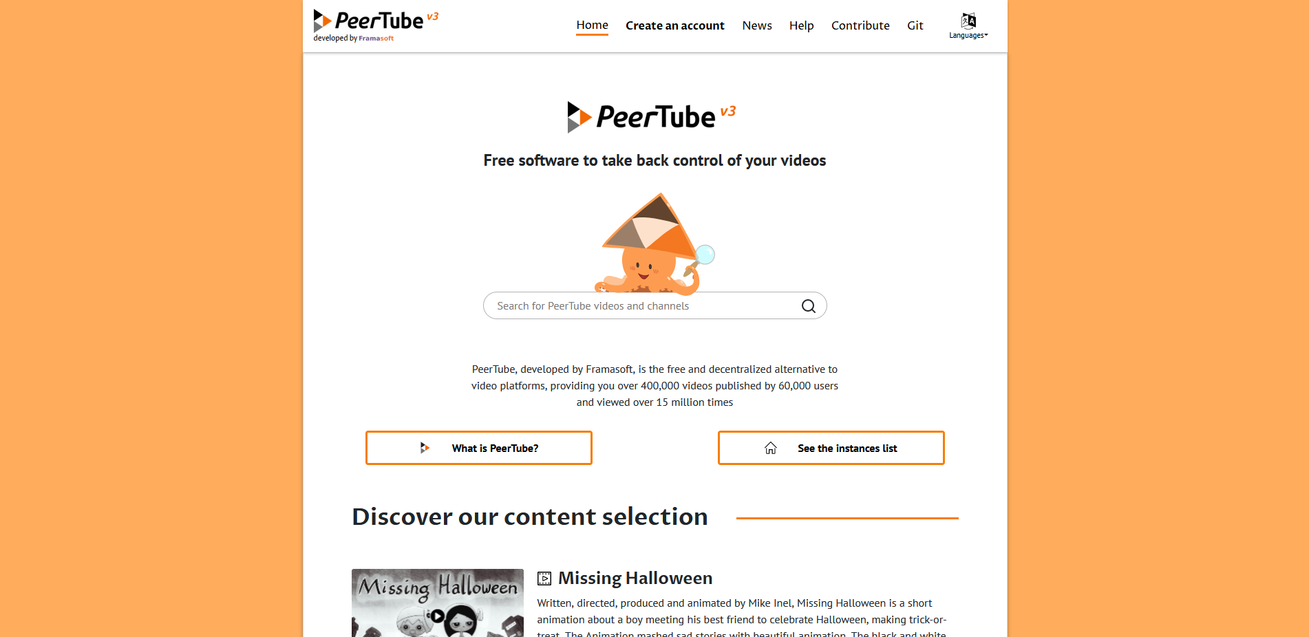 図：PeerTube公式HP
