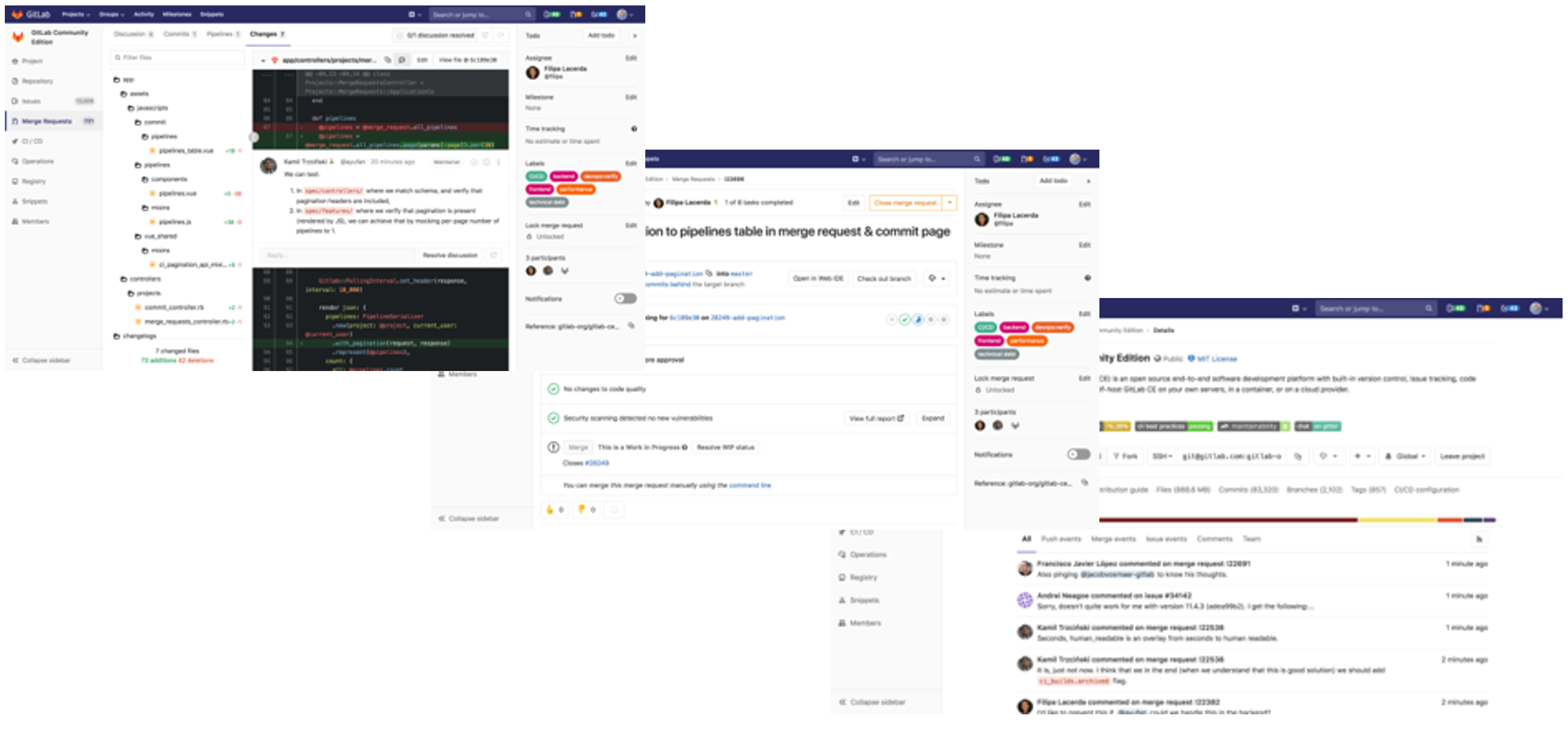 図:GitLabのUI画面の例