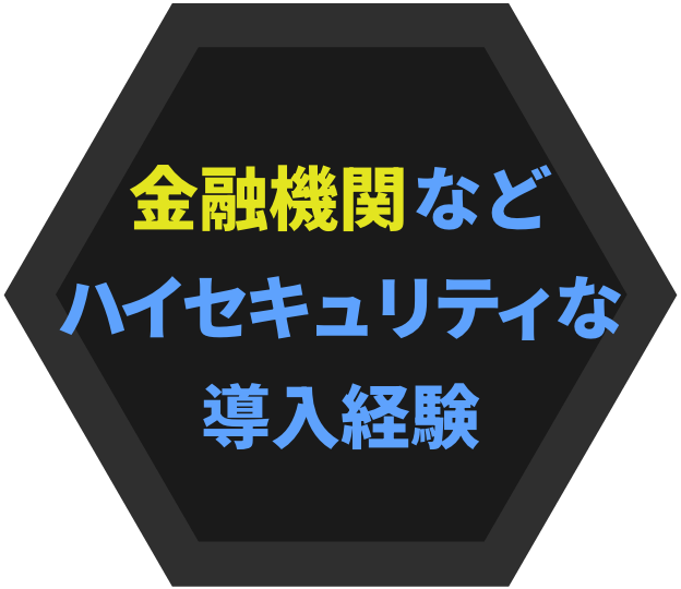 金融機関などハイセキュリティな導入経験