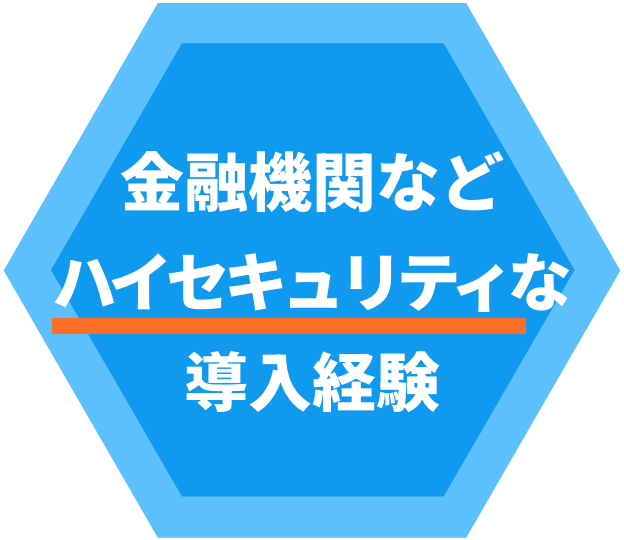 金融機関などハイセキュリティな導入経験